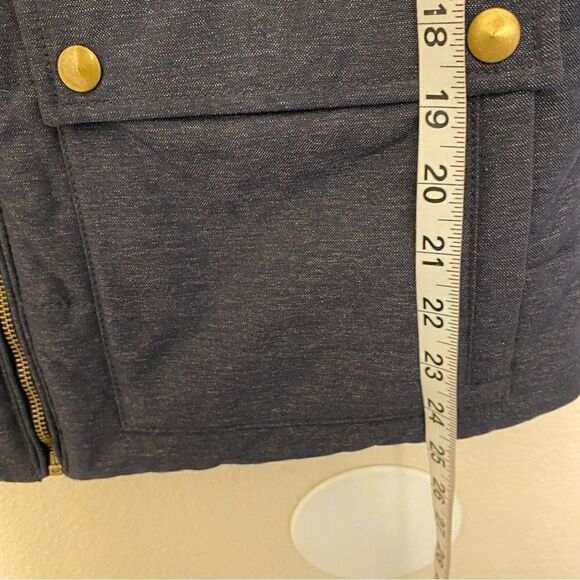 H&M Men’s full zip Puffer Vest blue chambray front pockets size 40R - Picture 6 of 8